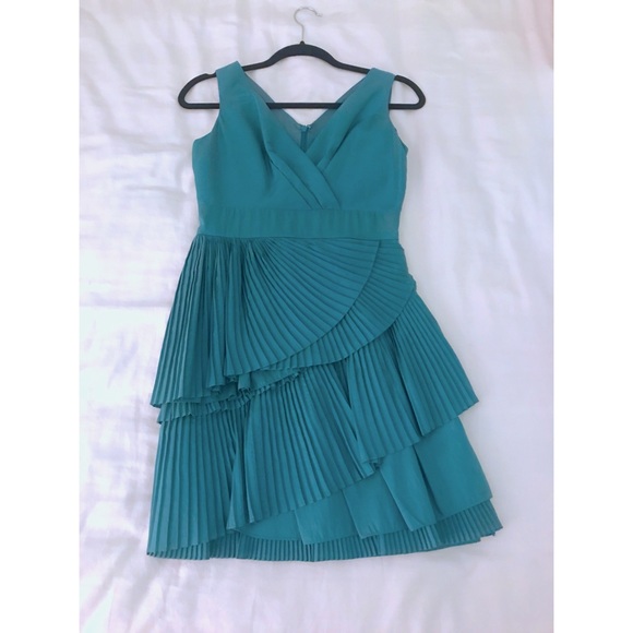 Max and Cleo - Teal Ruffle Dress - 4 - Worn Once - Picture 3 of 4